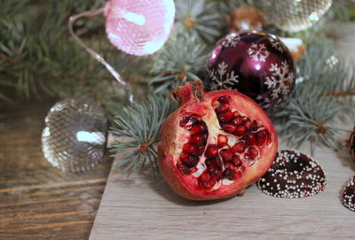 Close-up of fruits on table