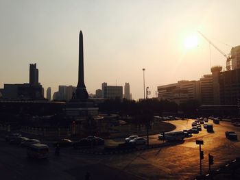 City street at sunset