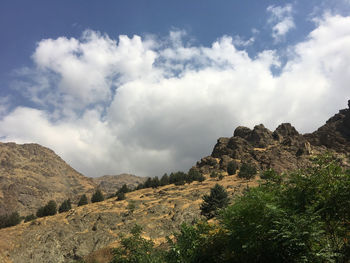 Scenic view of rocky mountains against sky