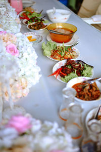 Close-up of food on table