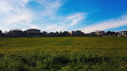 View of landscape against cloudy sky