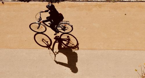 Man riding bicycle