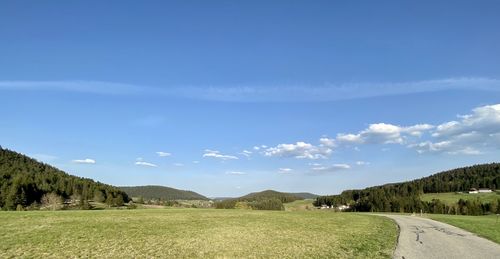 Scenic view of field against sky