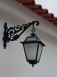 Low angle view of lantern hanging