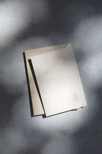 High angle view of empty paper on table