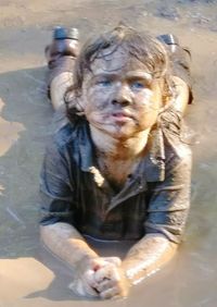 Portrait of girl in water