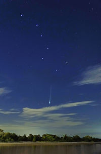 Scenic view of star field against sky at night