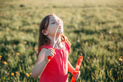 Girl on field