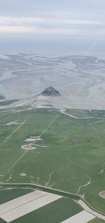 Aerial view of landscape against sky