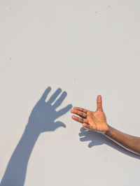 Shadow of person against wall