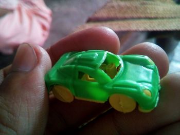 Close-up of toy car