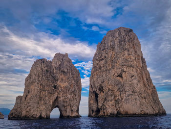 Rock formations against sky