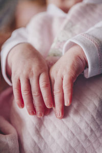 Close-up of baby hands