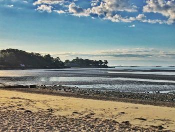 Scenic view of beach against sky