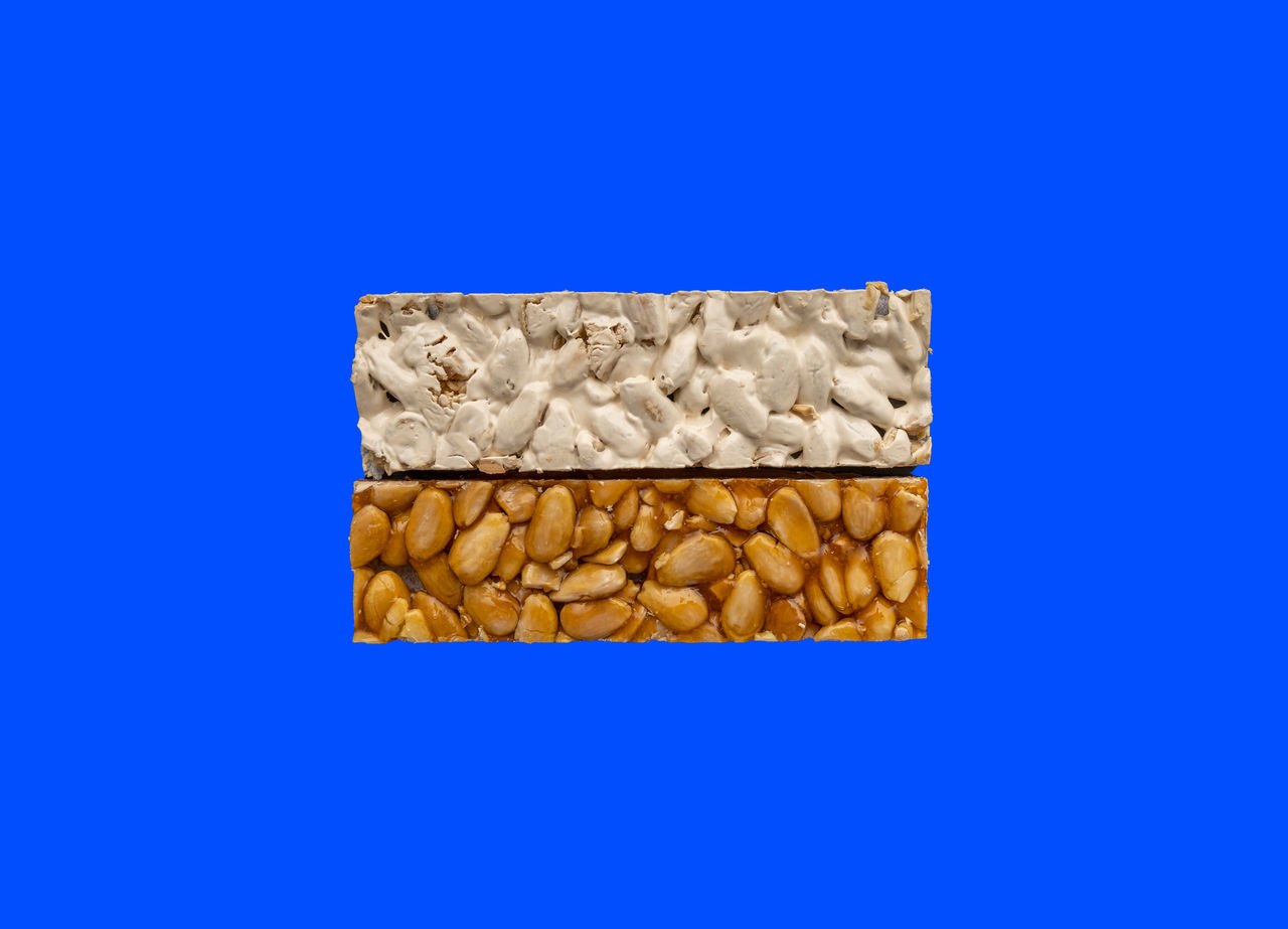 DIRECTLY ABOVE VIEW OF BREAD AGAINST BLUE SKY