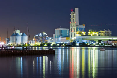 Night view of thermal power station