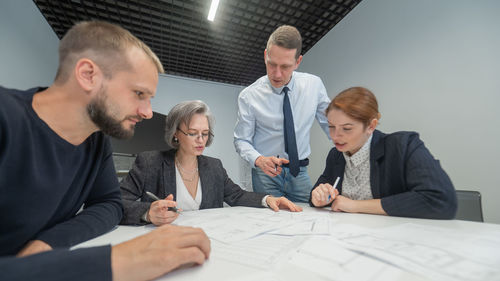 Business colleagues working at home