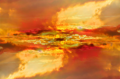 Aerial view of dramatic sky during sunset