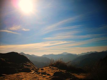 Scenic view of mountains against sky