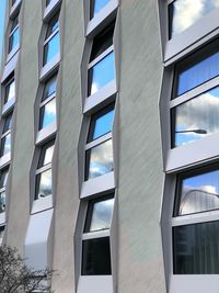 Low angle view of modern building against sky