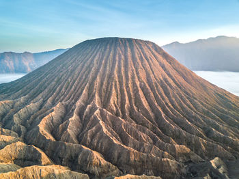 View of volcanic mountain range