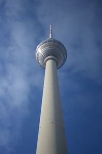 Low angle view of communications tower against sky in berlin