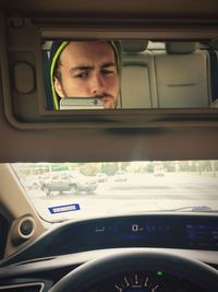 Cars parked on window