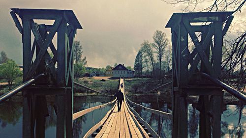 Footbridge over river