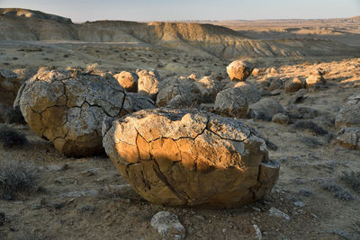 Rock formation on land