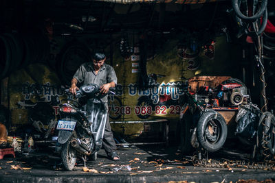 Man working in bus