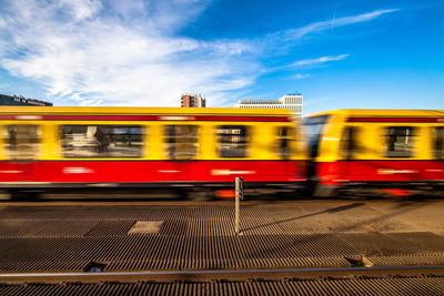 Train on railroad station platform