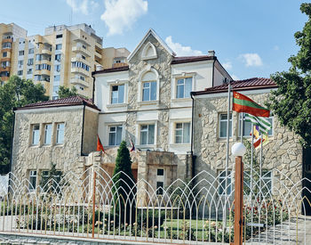 Low angle view of buildings against sky