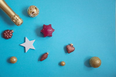 High angle view of cookies on table