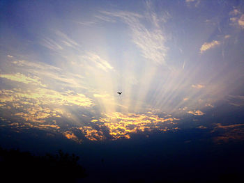 Low angle view of sky at sunset