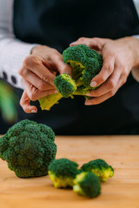 Close-up of hand holding vegetables