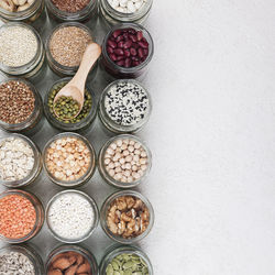 High angle view of food on table