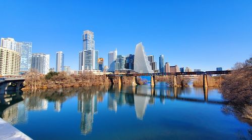 Reflection of buildings in water