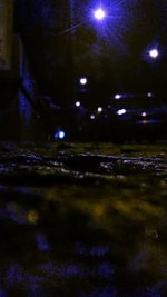 Illuminated water at night