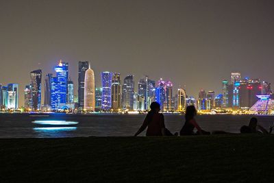 City skyline at night