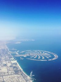 Aerial view of sea against sky