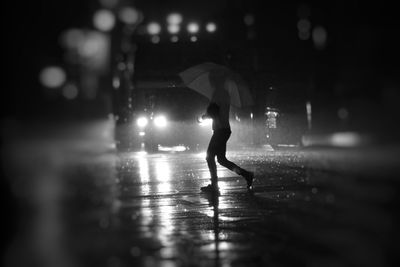 Reflection of woman in water