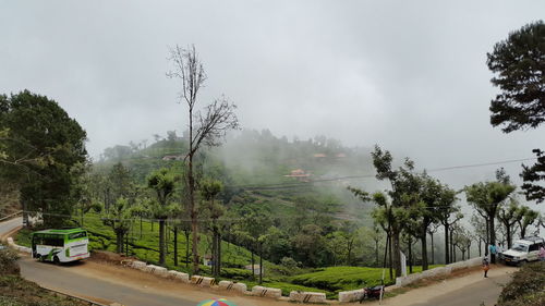 View of road against cloudy sky