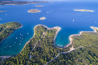 High angle view of sea shore