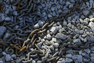 Full frame shot of pebbles on rock