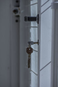 Close-up of door handle