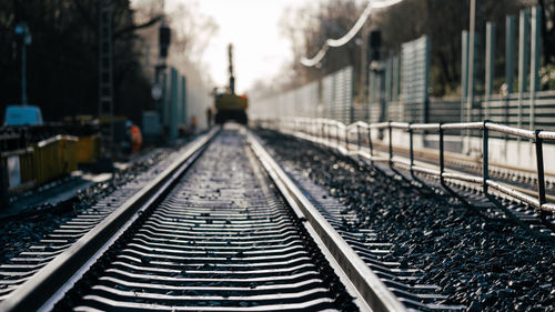 Railroad tracks in city