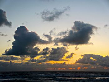 Scenic view of sea at sunset