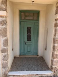Closed door of old building