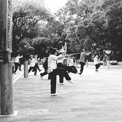 People walking on footpath