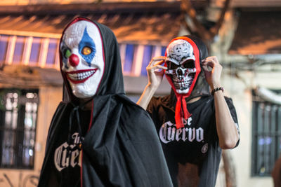 Portrait of man wearing mask